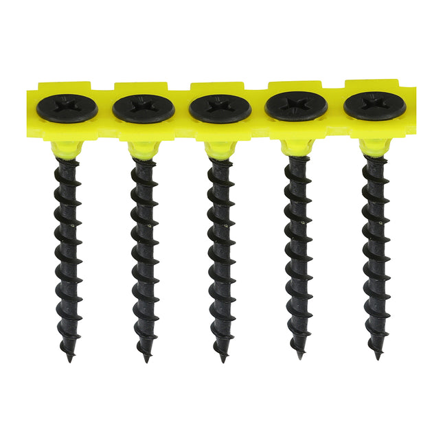 Collated Drywall Screws - PH - Bugle - Coarse Thread - Black