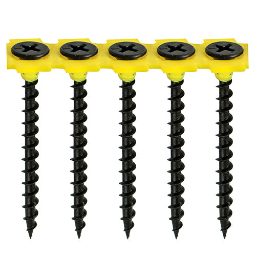 Timco Collated Drywall Screws Steel, Black, Lime