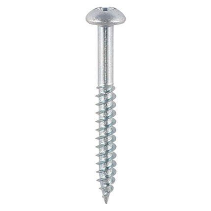 TIMCO Twin-Threaded Woodscrews PZ Round Head Zinc