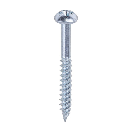 TIMCO Twin-Threaded Woodscrews PZ Round Head Zinc