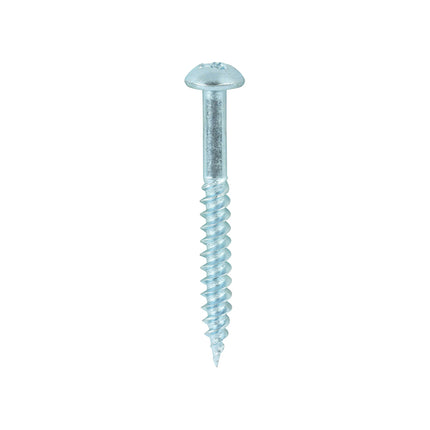 TIMCO Twin-Threaded Woodscrews PZ Round Head Zinc