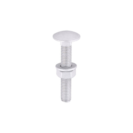 Timco Carriage Bolts Hex Nuts & Form A Washers Silver, Steel
