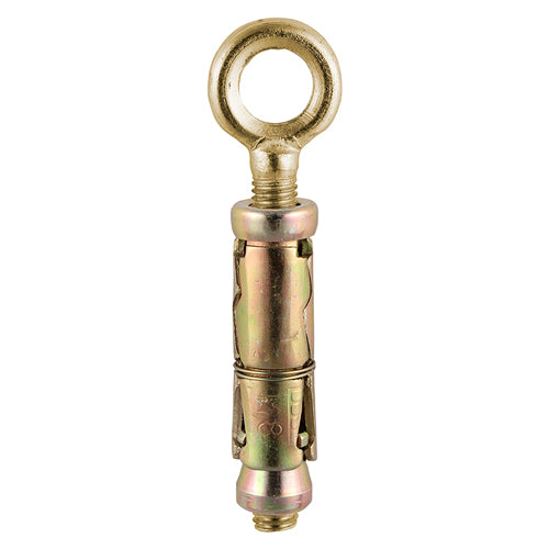 Timco Forged Eyes With Shield Anchors, Yellow Steel, Zinc