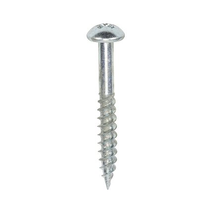 TIMCO Twin-Threaded Woodscrews PZ Round Head Zinc