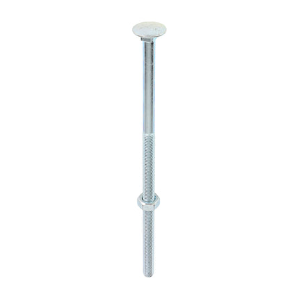 Timco Carriage Bolts & Hex Nuts, Zinc Steel