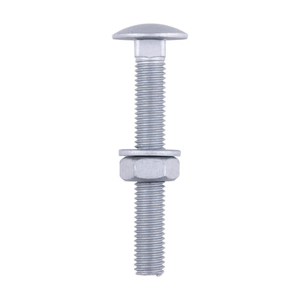 Timco Carriage Bolts Hex Nuts & Form A Washers Silver, Steel