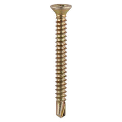 Window Fabrication Screws - Countersunk with Ribs - PH - Self-Tapping - Self-Drilling Point - Yellow