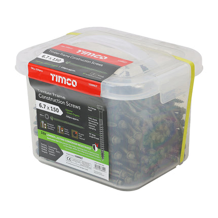 Timco Timber Frame Construction & Landscaping Screws Steel, Green, Lime, Ash
