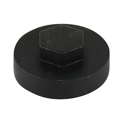Timco Hex Head Cover Caps, Black Plastic, Ash