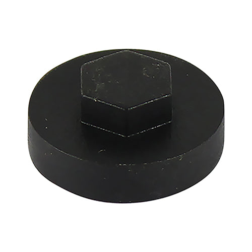 Timco Hex Head Cover Caps, Black Plastic, Ash