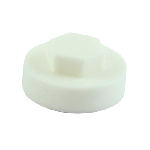 Timco Hex Head Cover Caps, White Plastic, Ash