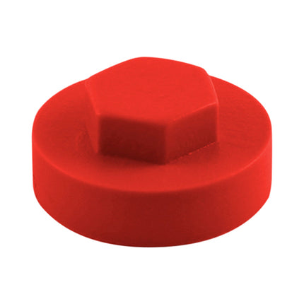 Timco Hex Head Cover Caps, Poppy Red Plastic, Ash