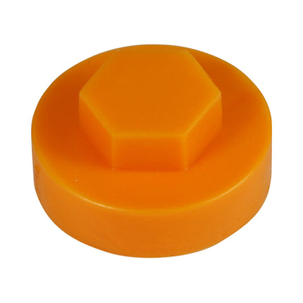 Timco Hex Head Cover Caps, Tangerine Plastic, Ash