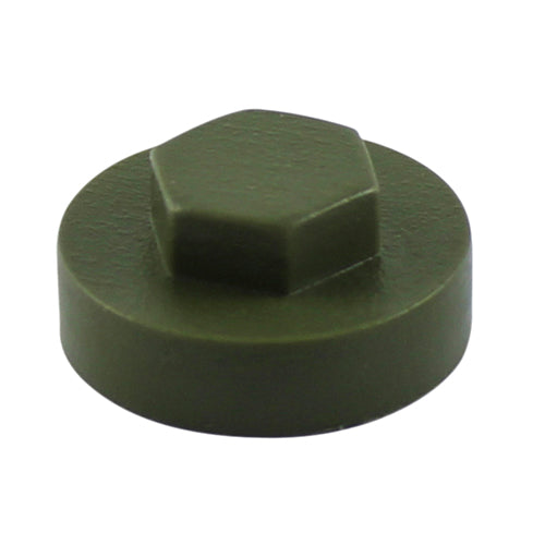 Timco Hex Head Cover Caps, Olive Green Plastic, Ash