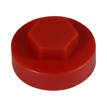 Timco Hex Head Cover Caps, Flame Red Plastic, Ash