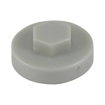 Hex Head Cover Caps - White Aluminium