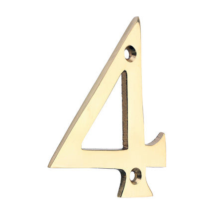 TIMCO Door Numeral 4 Polished Brass