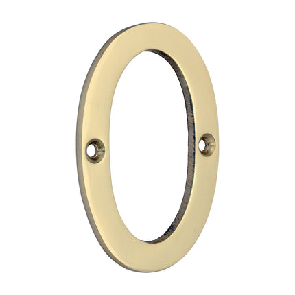 Timco Door Numeral 0, Polished Brass Lime