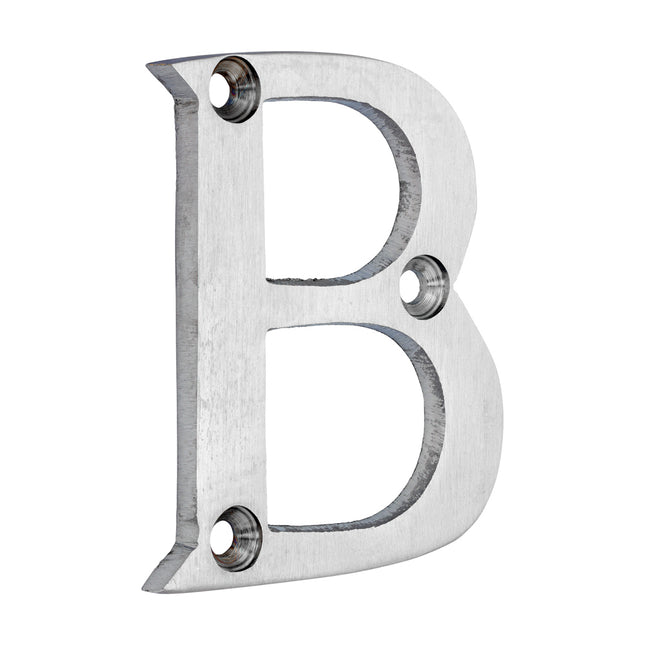 Timco Door Letter B, Satin Chrome Lime