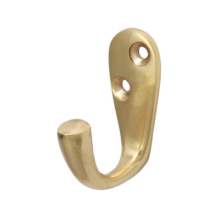 Timco Single Robe Hook, Polished Brass Lime