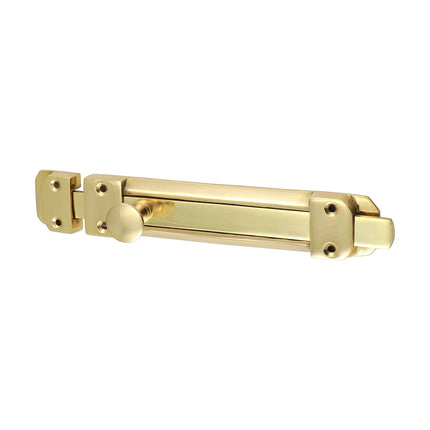 Timco Contract Flat Section Bolt, Polished Brass Lime