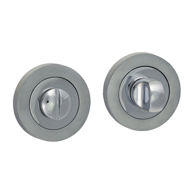 Bathroom Thumb Turn And Release - Polished & Satin Chrome