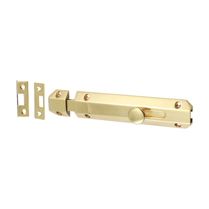 Timco Architectural Flat Section Bolt, Polished Brass Lime