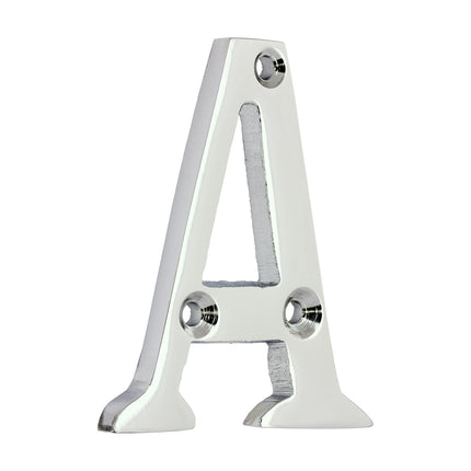Timco Door Letter A, Polished Chrome Lime