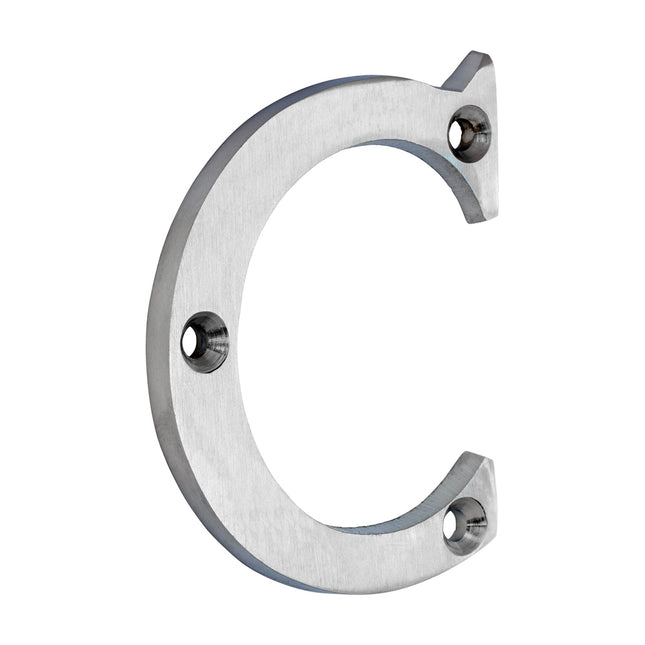 Timco Door Letter C, Satin Chrome Lime