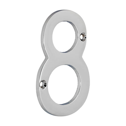 Timco Door Numeral 8, Polished Chrome Lime