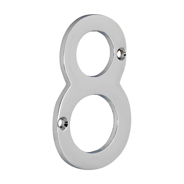 Timco Door Numeral 8, Polished Chrome Lime