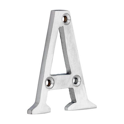 Timco Door Letter A, Satin Chrome Lime