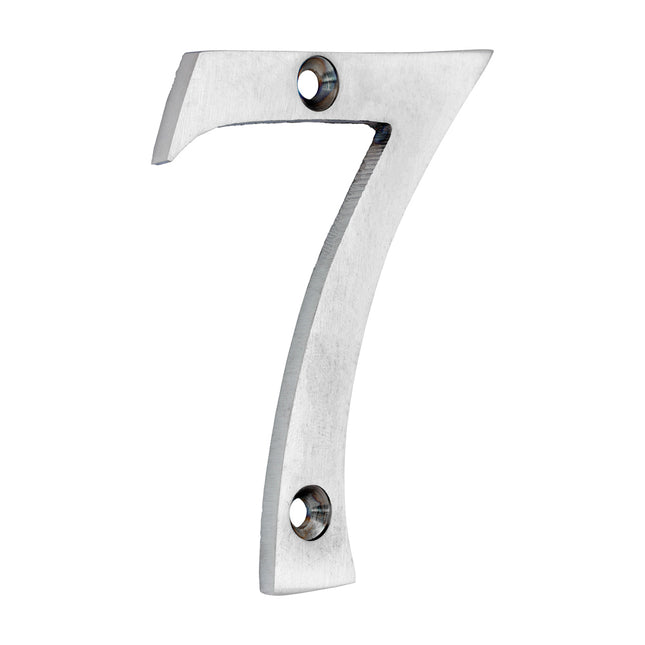 Timco Door Numeral 7, Satin Chrome Lime