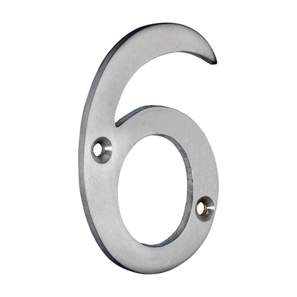 Timco Door Numeral 6, Satin Chrome Lime