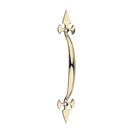 Timco Fleur De Lys Pull Handle, Polished Brass Lime