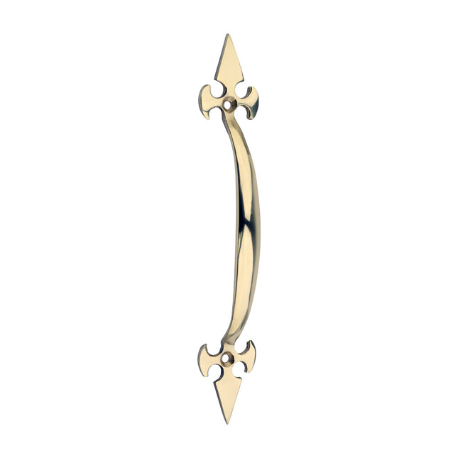 Timco Fleur De Lys Pull Handle, Polished Brass Lime