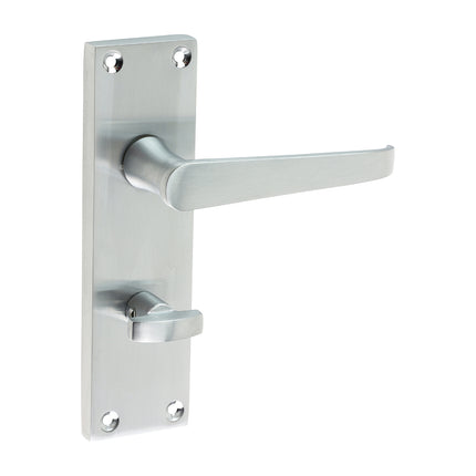 Victorian Straight Bathroom Handles - Satin Chrome