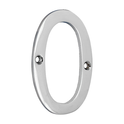 Timco Door Numeral 0, Polished Chrome Lime