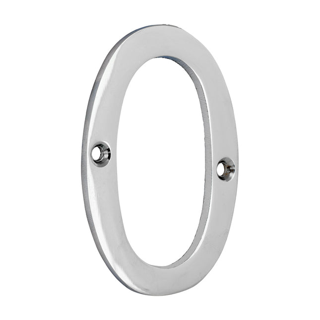Timco Door Numeral 0, Polished Chrome Lime
