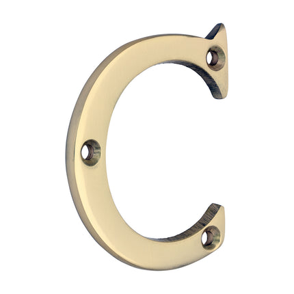 Timco Door Letter C, Polished Brass Lime