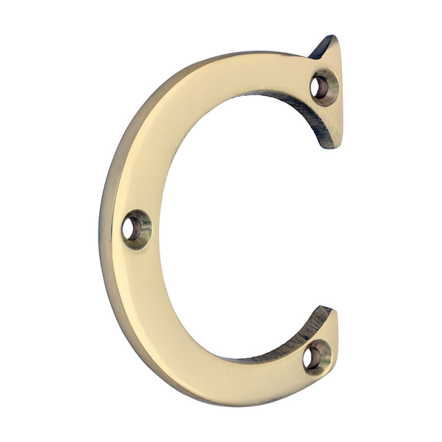 Timco Door Letter C, Polished Brass Lime