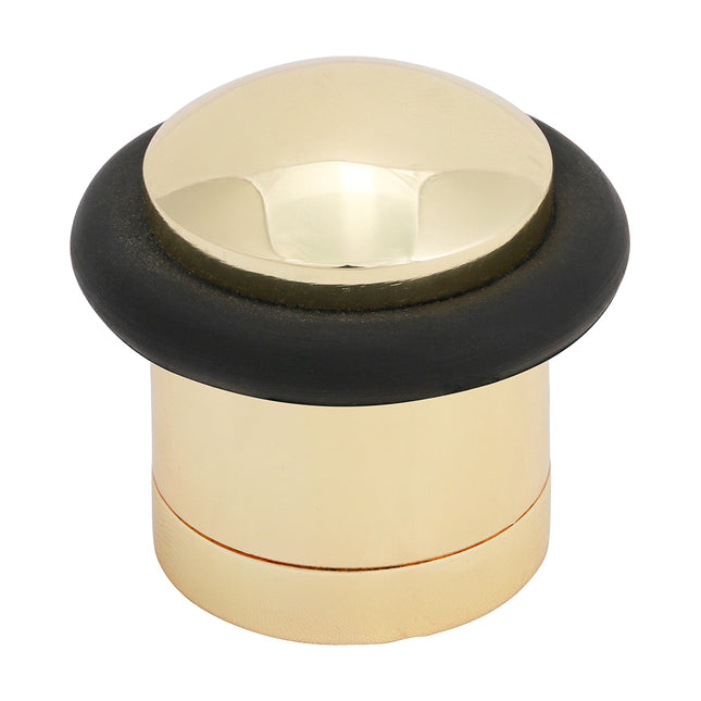 Timco Cylinder Door Stop, Polished Brass Zinc