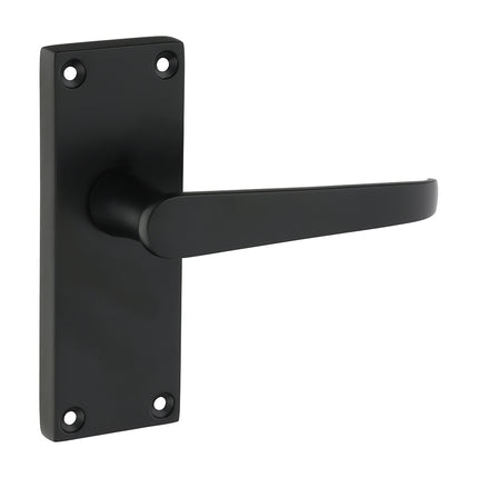Victorian Straight Latch Handles - Matt Black
