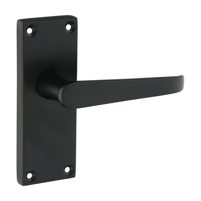 Victorian Straight Latch Handles - Matt Black