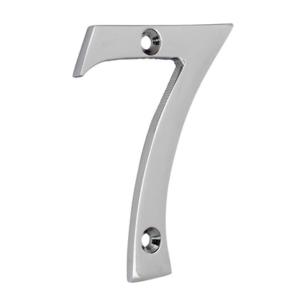 Timco Door Numeral 7, Polished Chrome Lime
