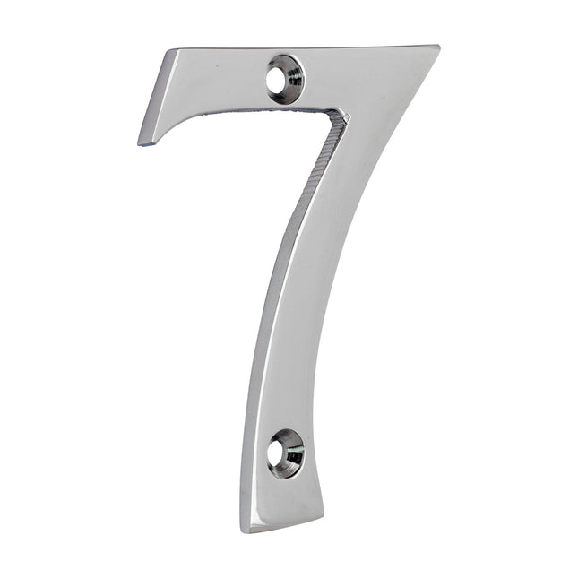 Timco Door Numeral 7, Polished Chrome Lime