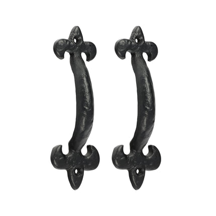 Timco Fleur De Lys Pull Handle, Antique Black Steel, Lime