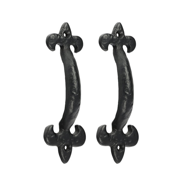 Timco Fleur De Lys Pull Handle, Antique Black Steel, Lime