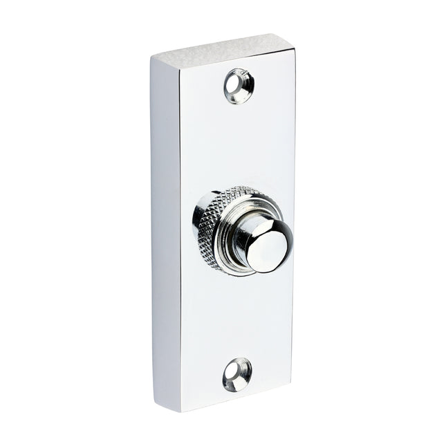 Timco Traditional Door Bell Push, Polished Chrome Lime