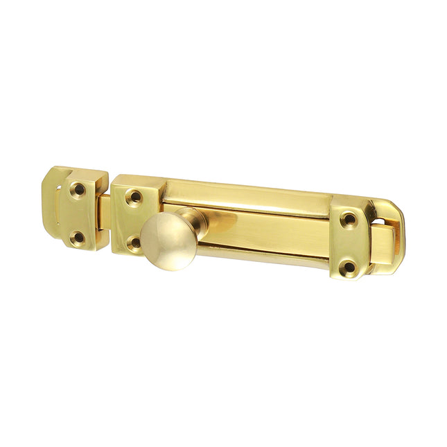 Timco Contract Flat Section Bolt, Polished Brass Lime